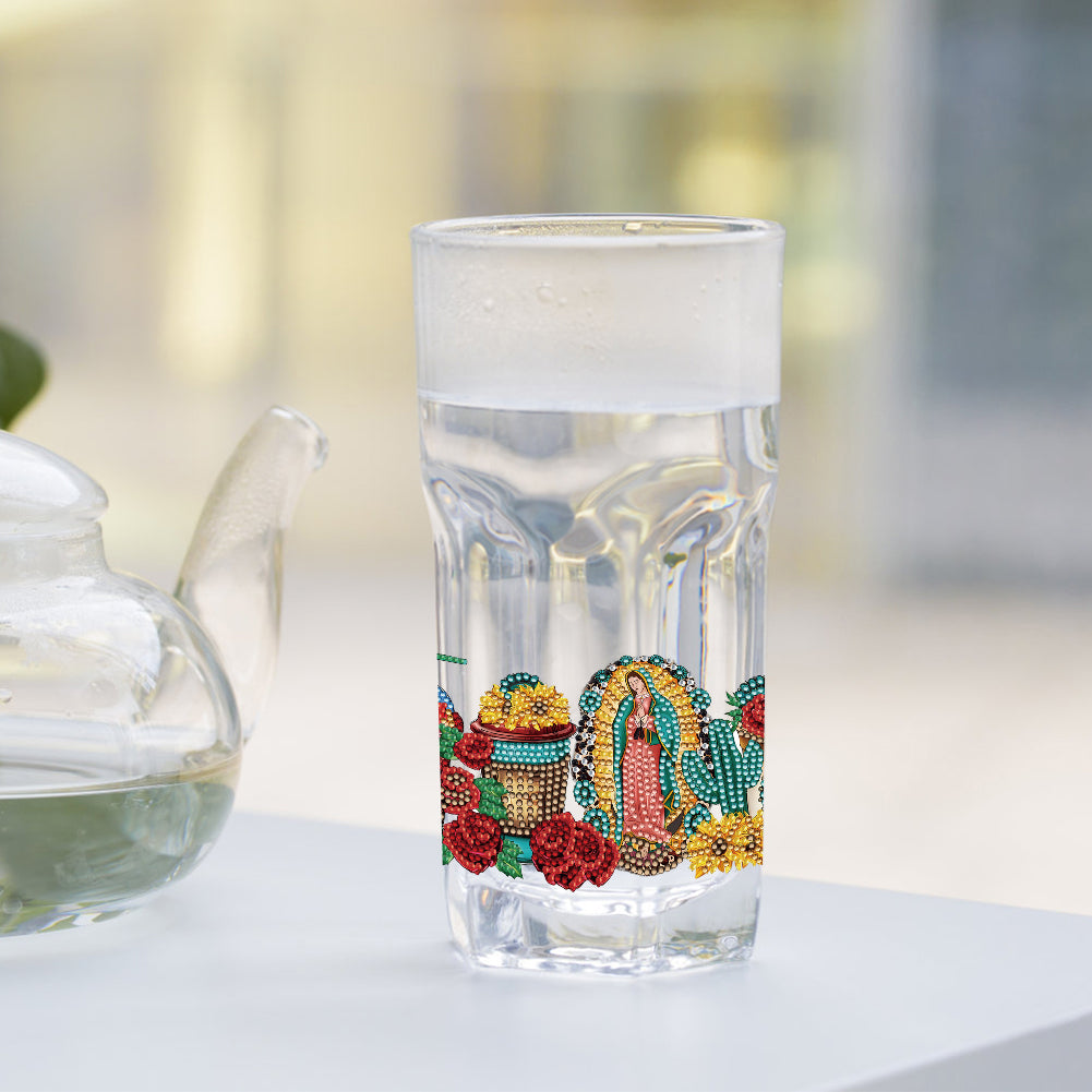 4 Pcs Rhinestone Stickers Diamond Painting Sticker for Cup (Virgin Mary)