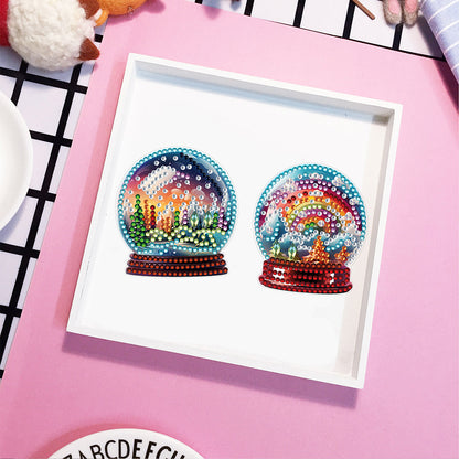 8 Pcs Diamond Painting Magnets Refrigerator for Adult Kid (Rainbow Crystal Ball)