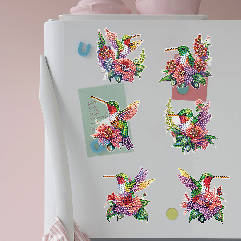6 Pcs Diamond Painting Magnets Refrigerator for Adult Kid Beginners(Hummingbird)