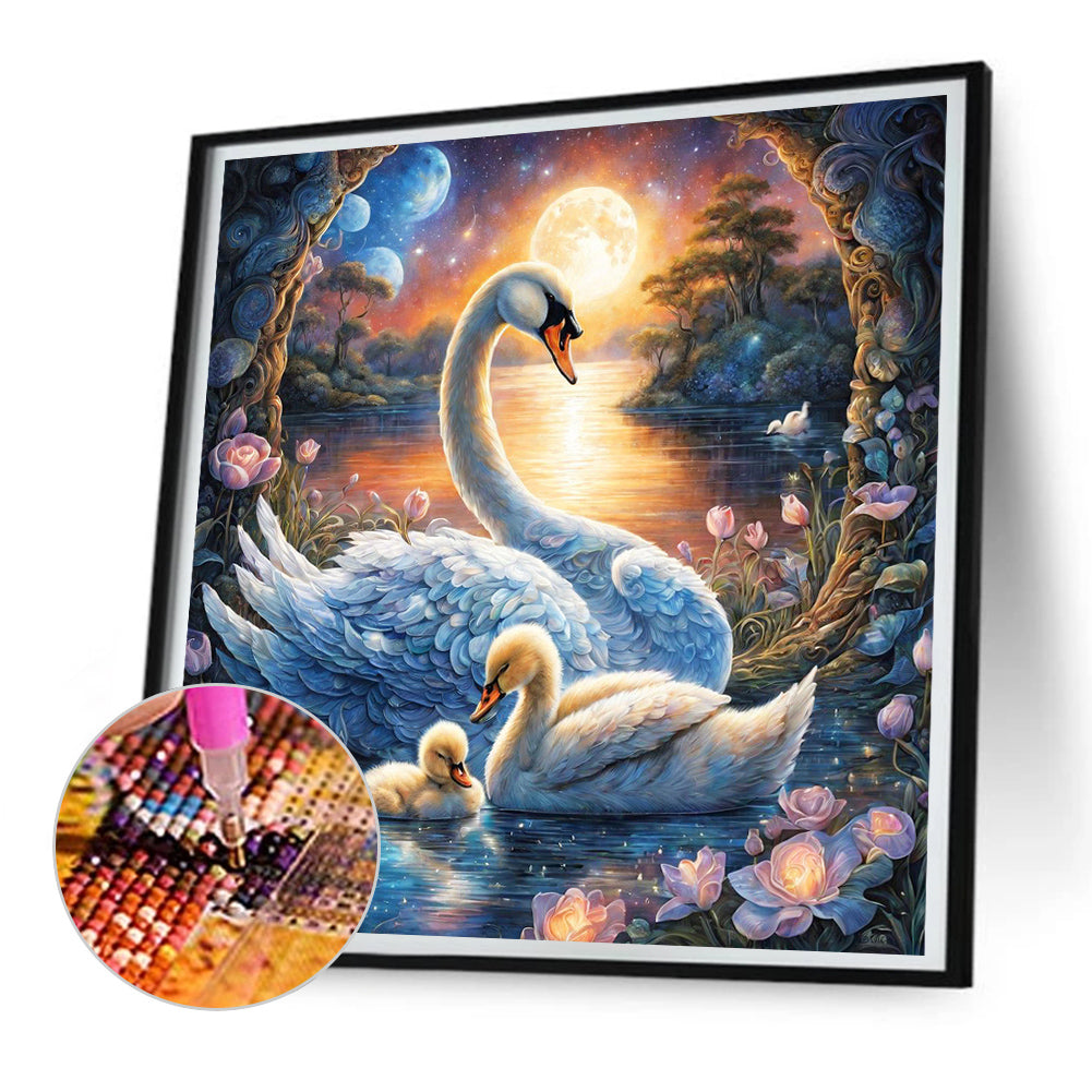 Swan - Full Round Drill Diamond Painting 30*30CM