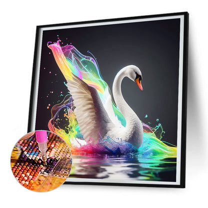 White Swan - Full Round Drill Diamond Painting 30*30CM