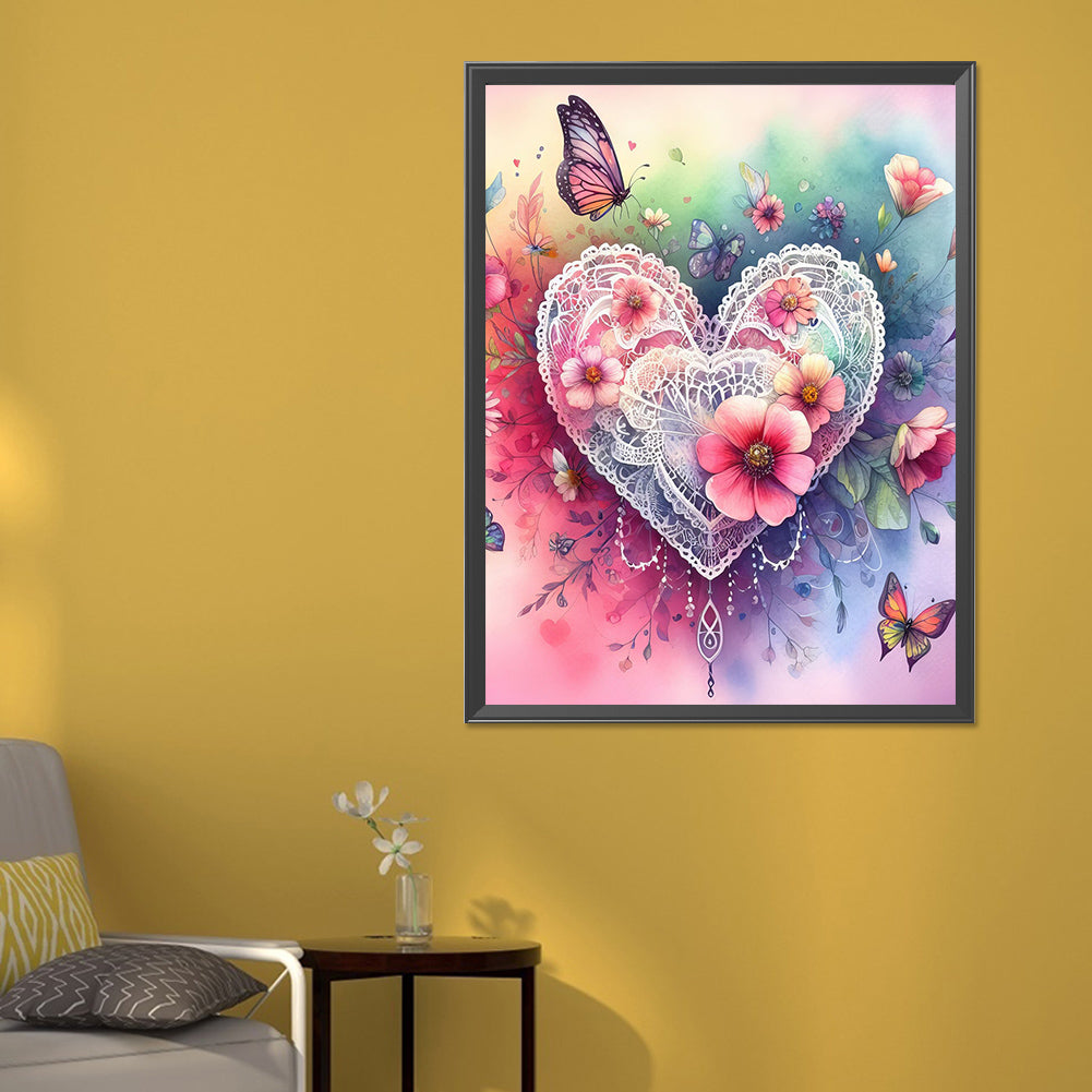 Hearts And Flowers - Full Round Drill Diamond Painting 50*60CM