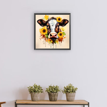 Sunflower Cow - Full Round Drill Diamond Painting 30*30CM