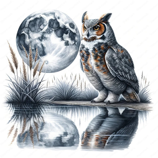 Owl - Full Round Drill Diamond Painting 30*30CM