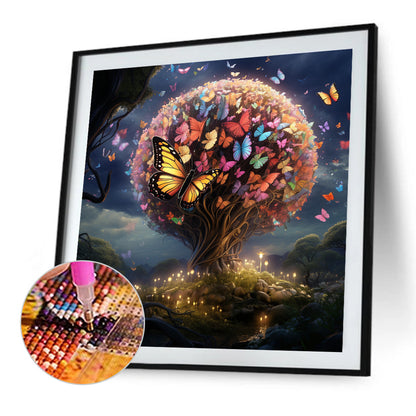 Butterfly Tree - Full Square Drill Diamond Painting 40*40CM