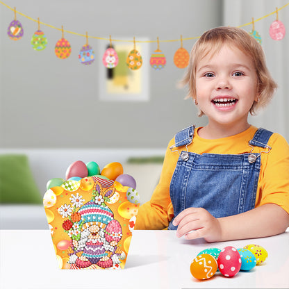 4 Pcs Diamond Painting Easter Party Decoration Boxes (12pcs Easter Pendant)