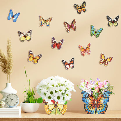 4 Pcs Diamond Painting Easter Party Decoration Boxes (12pcs Butterfly Sticker)