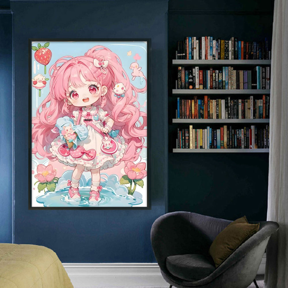 Strawberry Girl - 11CT Stamped Cross Stitch 40*60CM