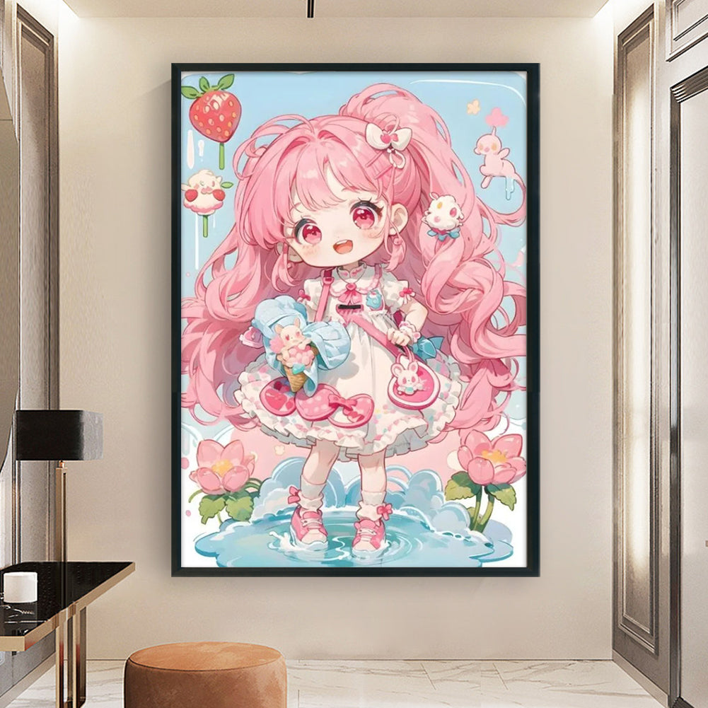 Strawberry Girl - 11CT Stamped Cross Stitch 40*60CM