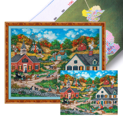 Country House - 11CT Stamped Cross Stitch 60*50CM