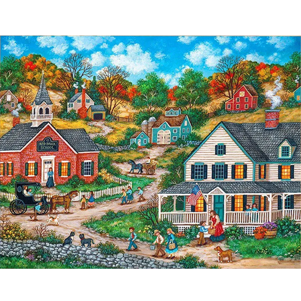 Country House - 11CT Stamped Cross Stitch 60*50CM