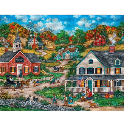 Country House - 11CT Stamped Cross Stitch 60*50CM