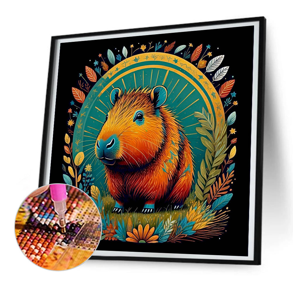 Mural Capybara - Full Round Drill Diamond Painting 30*30CM