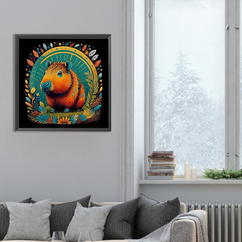 Mural Capybara - Full Round Drill Diamond Painting 30*30CM