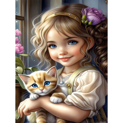 Sweet Girl - Full Round Drill Diamond Painting 30*40CM