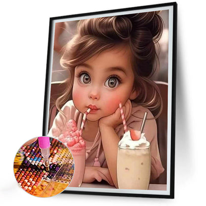 Sweet Girl - Full Round Drill Diamond Painting 30*40CM
