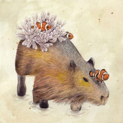 Capybara - Full Round Drill Diamond Painting 30*30CM
