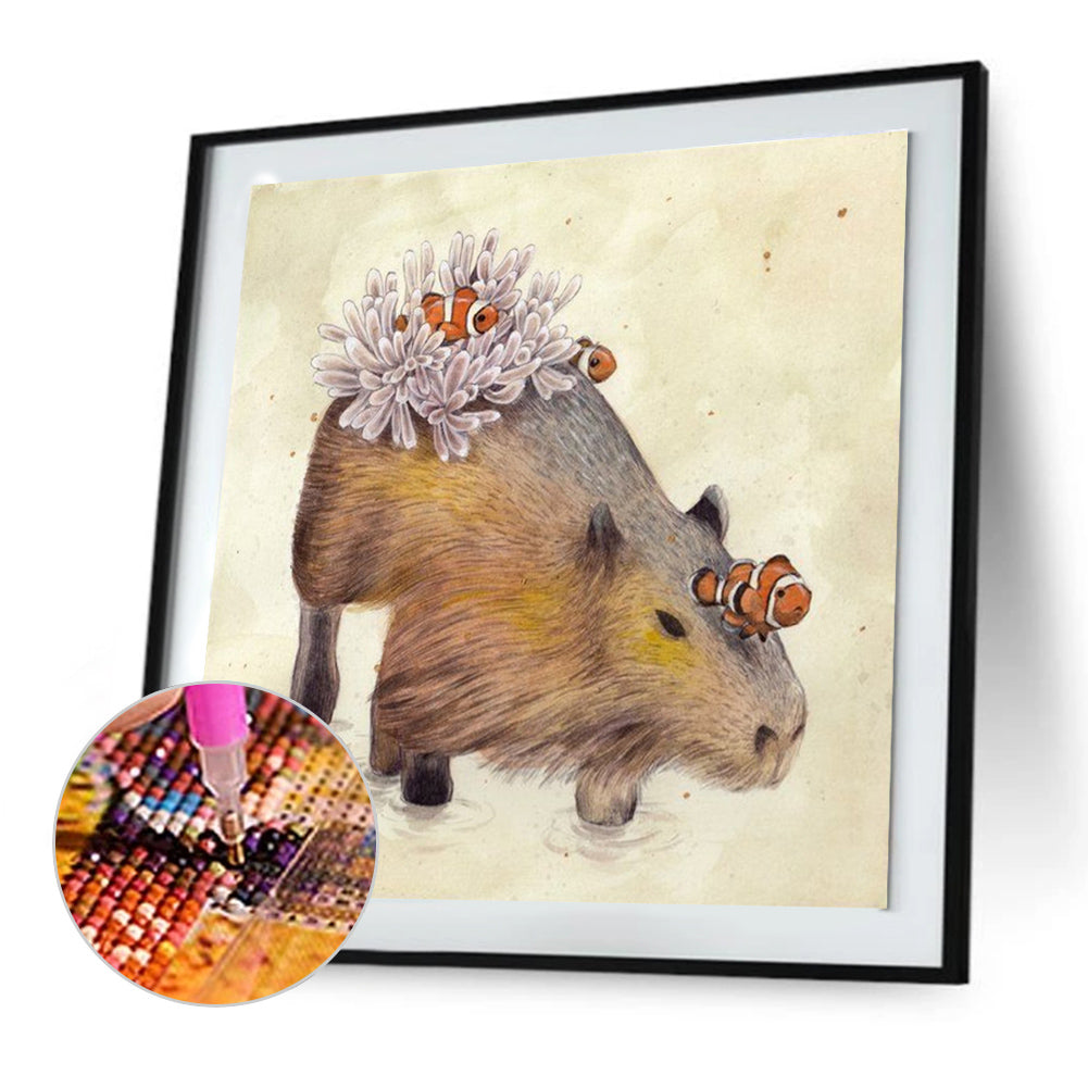 Capybara - Full Round Drill Diamond Painting 30*30CM