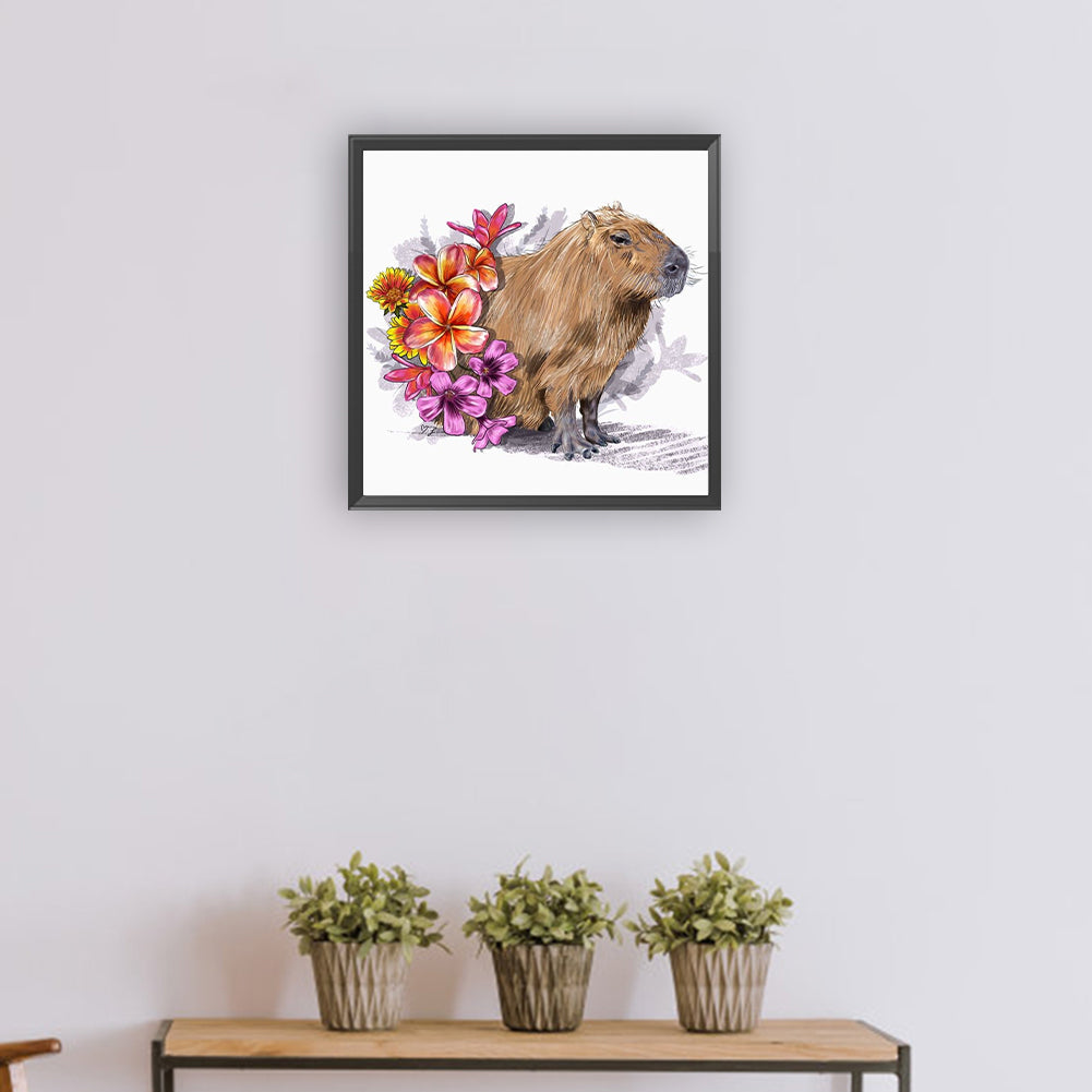 Capybara - Full Round Drill Diamond Painting 30*30CM