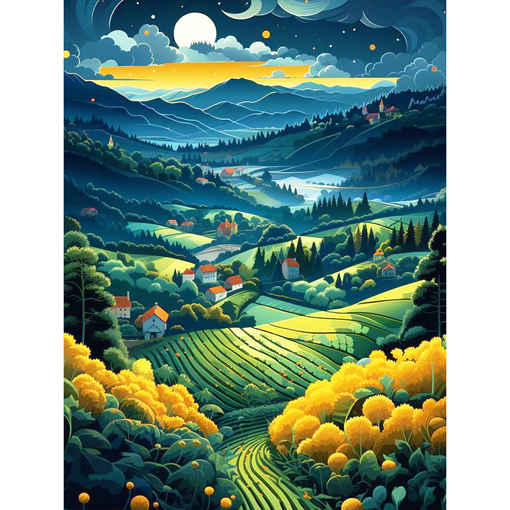 Yuexia Pastoral Town - Full Round Drill Diamond Painting 30*40CM