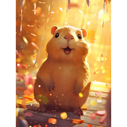 Capybara At The Celebration - Full Round Drill Diamond Painting 30*40CM