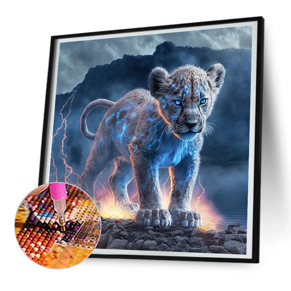 Lightning Leopard - Full Round Drill Diamond Painting 30*30CM