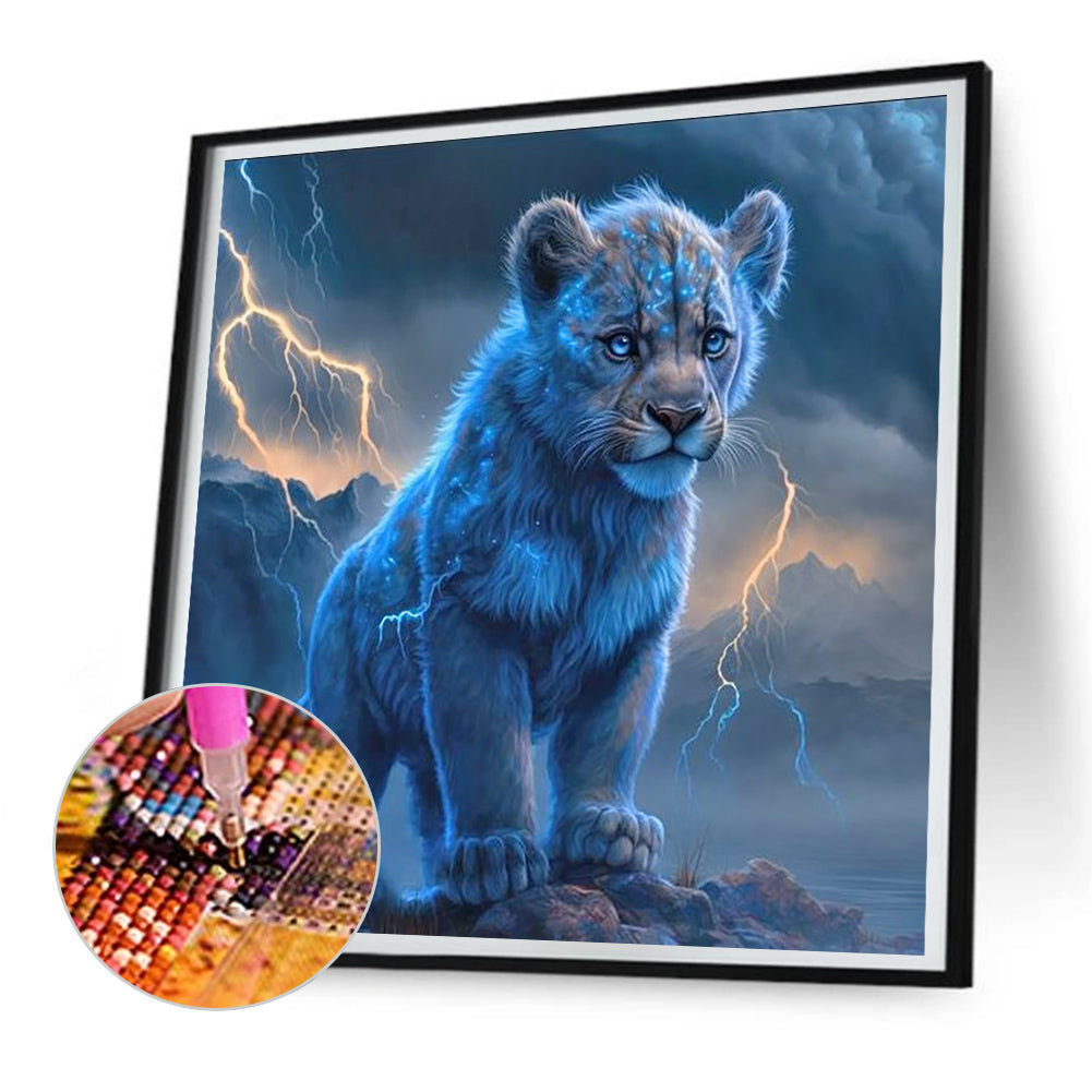 Lightning Leopard - Full Round Drill Diamond Painting 30*30CM