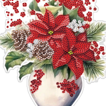 Acrylic Christmas Bouquet Single-Sided Diamond Painting Hanging Pendant 20x25cm