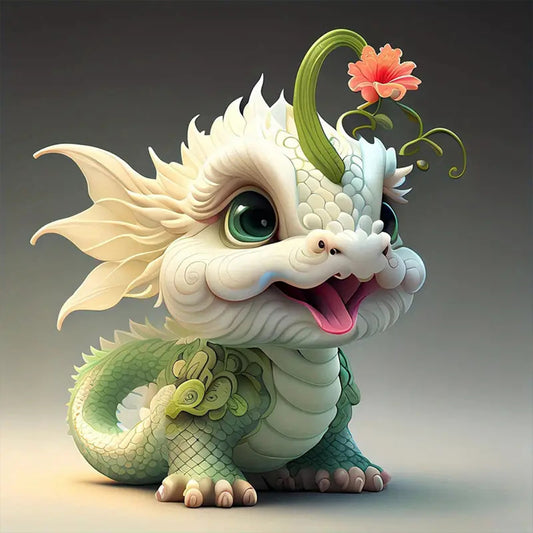 Cute Little Dragon - Full Round Drill Diamond Painting 30*30CM