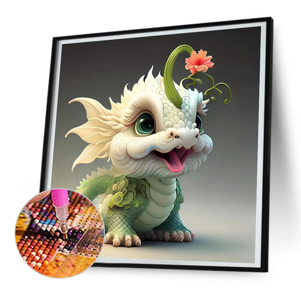 Cute Little Dragon - Full Round Drill Diamond Painting 30*30CM