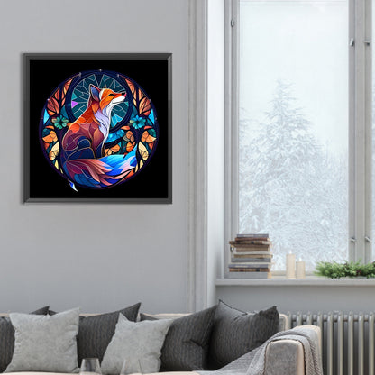 Fox Glass Painting - Full Round Drill Diamond Painting 30*30CM