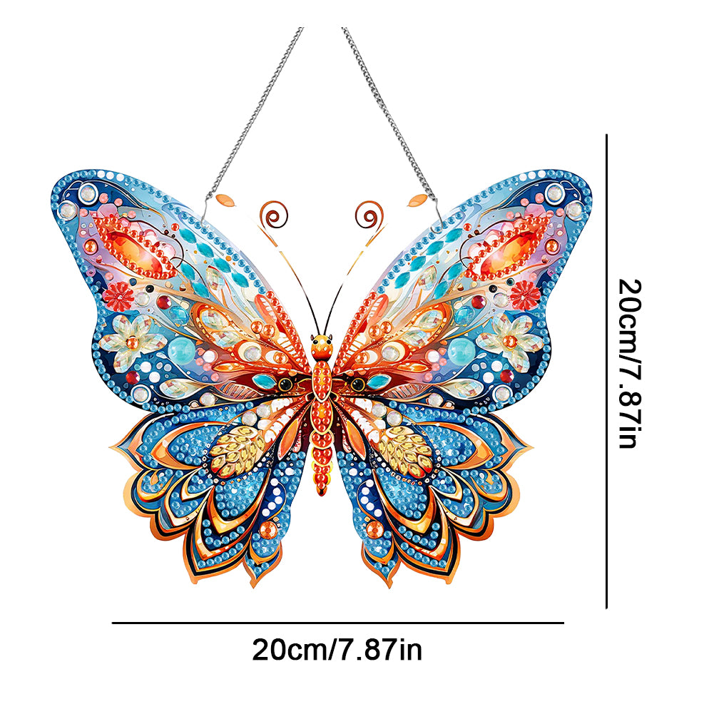 Acrylic Single-Sided 5D DIY Diamond Painting Hanging Pendant (Butterfly)