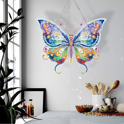 Acrylic Single-Sided DIY Diamond Painting Hanging Pendant (Colorful Butterfly)