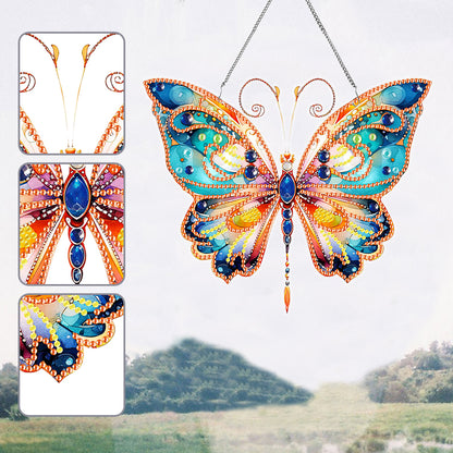 Acrylic Single-Sided 5D DIY Diamond Painting Hanging Pendant (Butterfly)