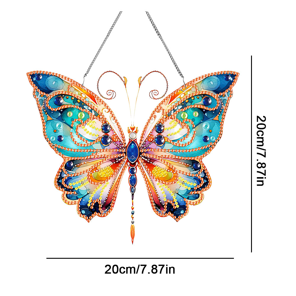 Acrylic Single-Sided 5D DIY Diamond Painting Hanging Pendant (Butterfly)