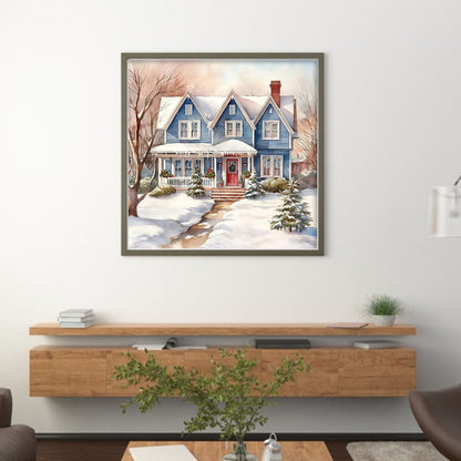 Winter House - 14CT Stamped Cross Stitch 50*50CM