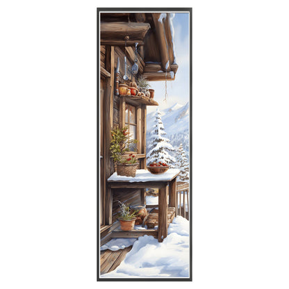 Snow Scene Outside The House - 11CT Stamped Cross Stitch 30*90CM