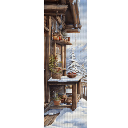 Snow Scene Outside The House - 11CT Stamped Cross Stitch 30*90CM