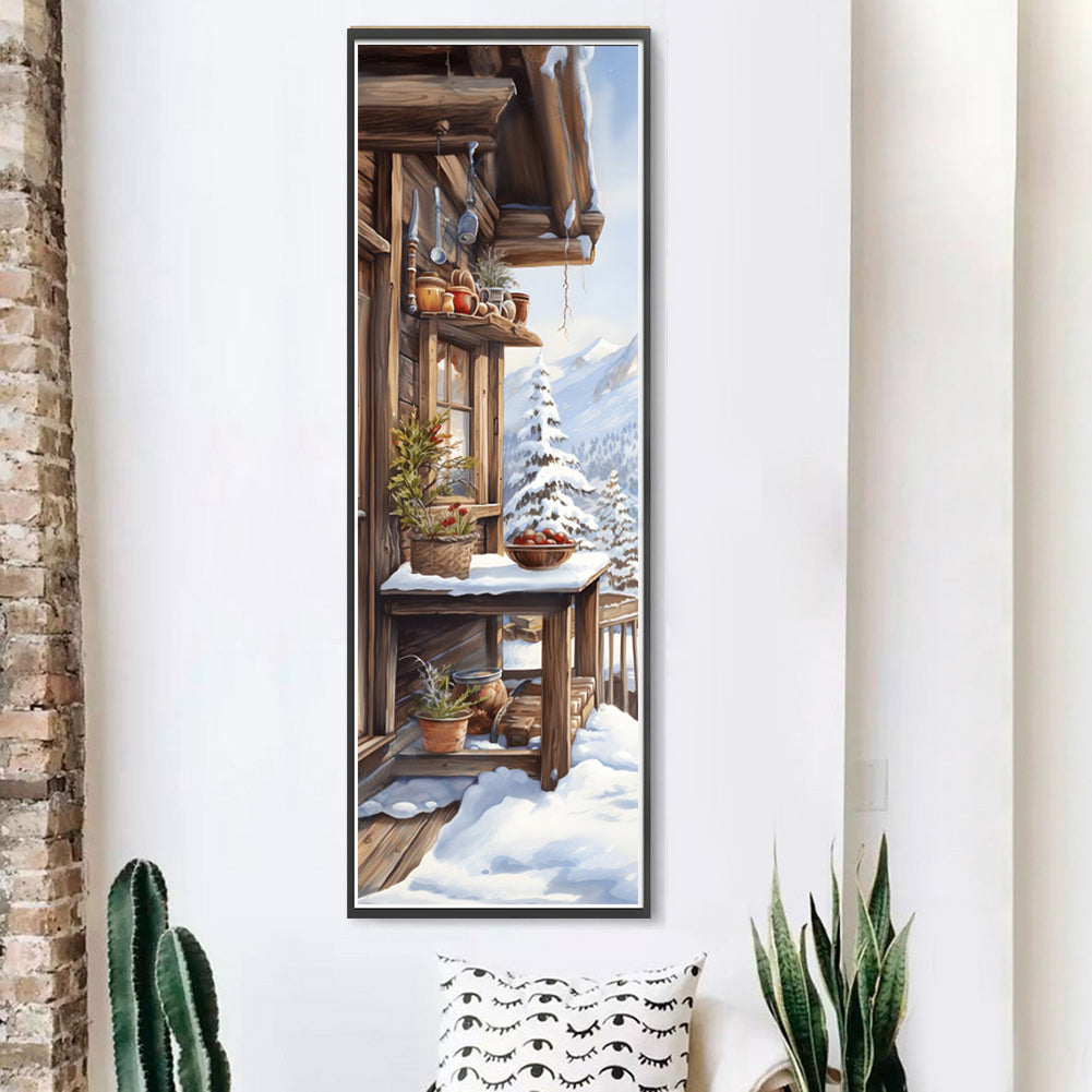 Snow Scene Outside The House - 11CT Stamped Cross Stitch 30*90CM