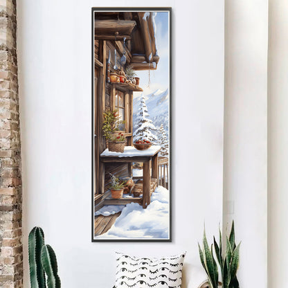 Snow Scene Outside The House - 11CT Stamped Cross Stitch 30*90CM