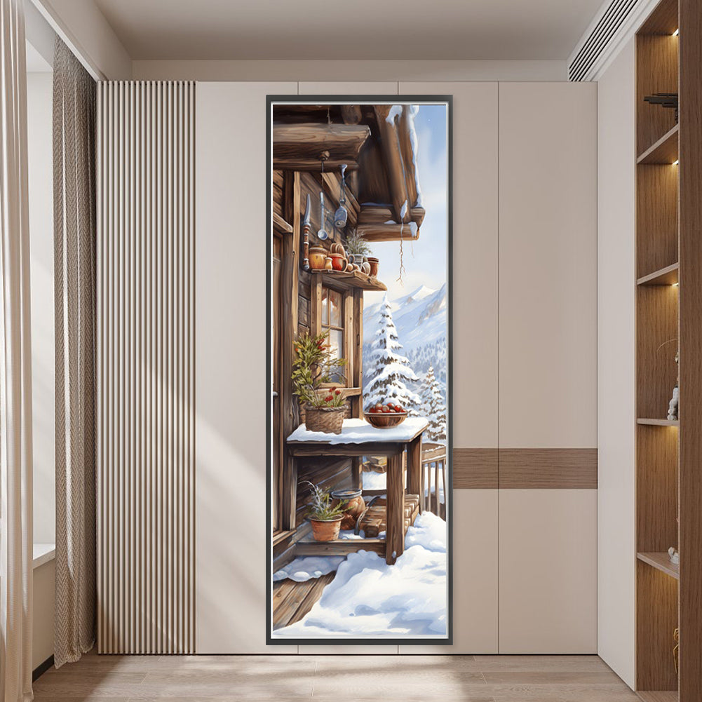 Snow Scene Outside The House - 11CT Stamped Cross Stitch 30*90CM