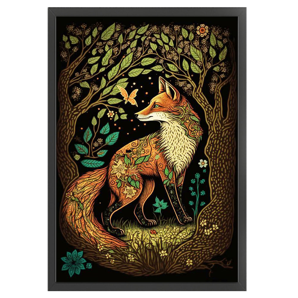 Fox Under Tree - 11CT Stamped Cross Stitch 40*60CM