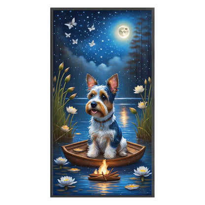 Puppy Under The Moon - 11CT Stamped Cross Stitch 40*70CM