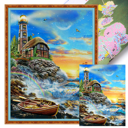 Sea Lighthouse - 16CT Stamped Cross Stitch 45*60CM