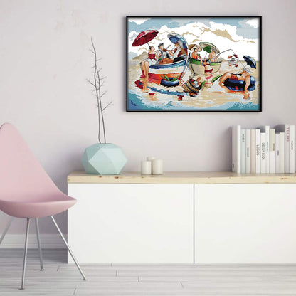 Sea Body Party - 14CT Stamped Cross Stitch 59*43CM(Joy Sunday)