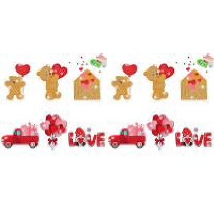 6 Pcs Valentine Diamond Painting Sticker Gem Sticker for Boy Girls Gift (Bear)