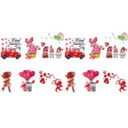 6 Pcs Valentine Diamond Painting Sticker Gem Sticker for Boy Girls Gift (Gnome)