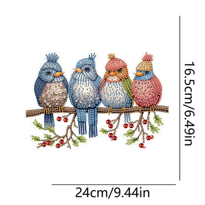 Acrylic Birds on Branch Single-Sided 5D DIY Diamond Painting Hanging Pendant