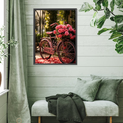 Rose Bike - Full Square Drill Diamond Painting 30*40CM