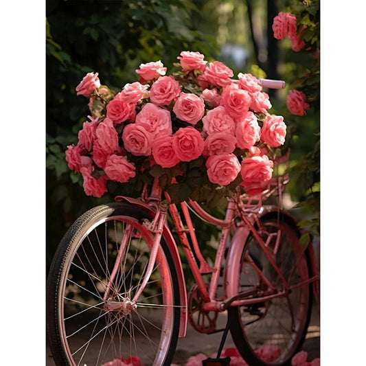 Rose Bike - Full Square Drill Diamond Painting 30*40CM